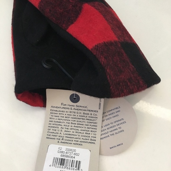 🆕 G.H. Bass & Co. Red and Black Plaid Gloves! 💥 - Picture 5 of 7